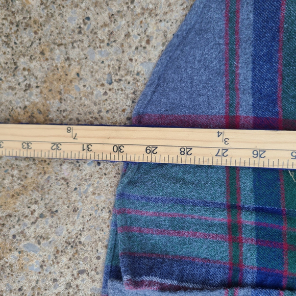 Vintage Ralph Lauren Shirt Mens Med Tartan Plaid Green Blue Oxford Long Sleeve - Picture 3 of 4